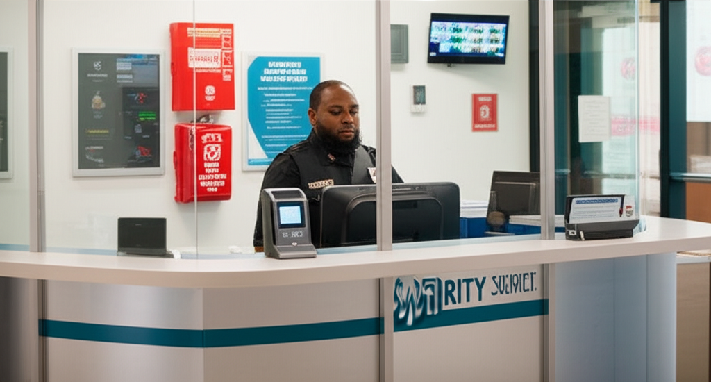 University campus security checkpoint
