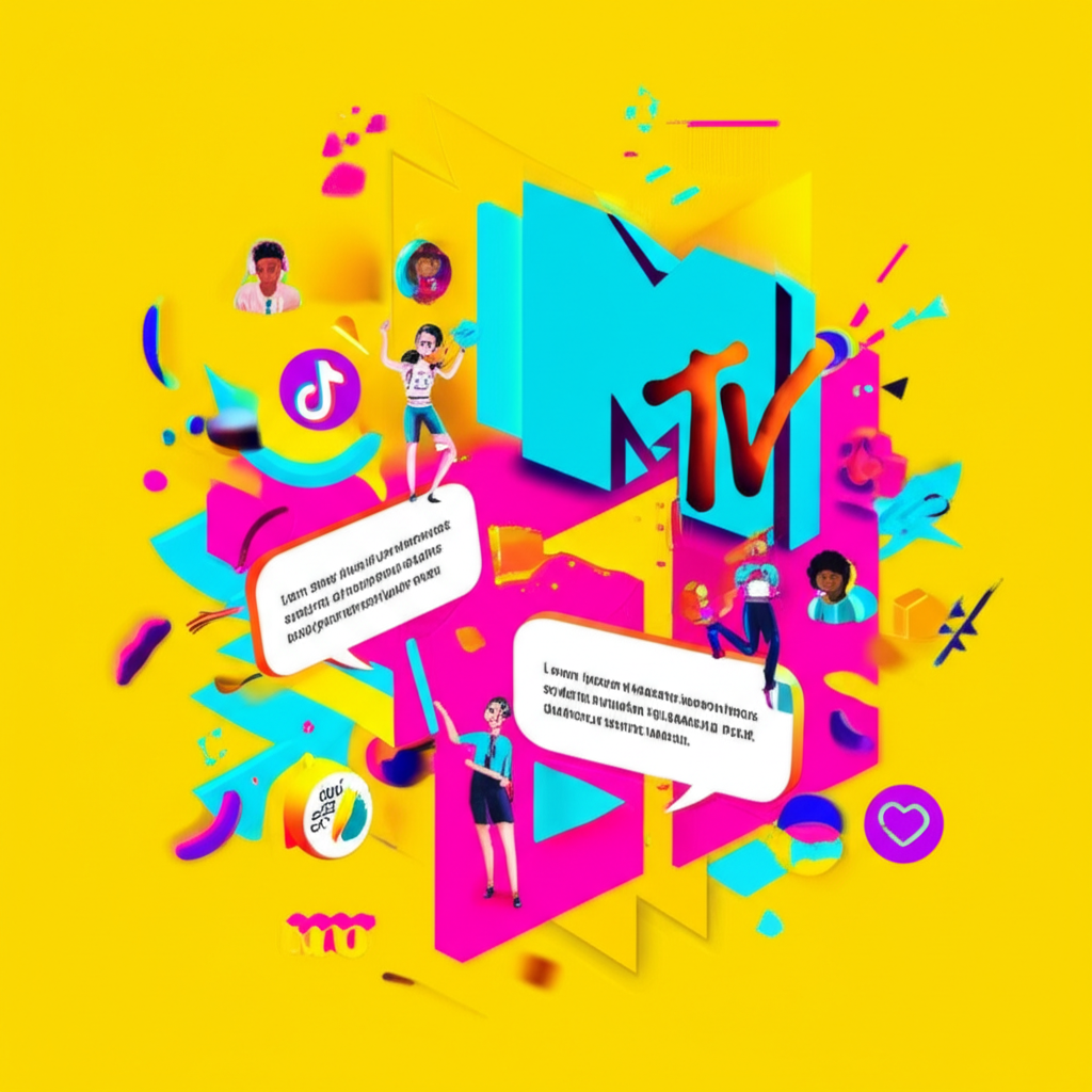 MTV logo with digital safety messaging and college students using devices